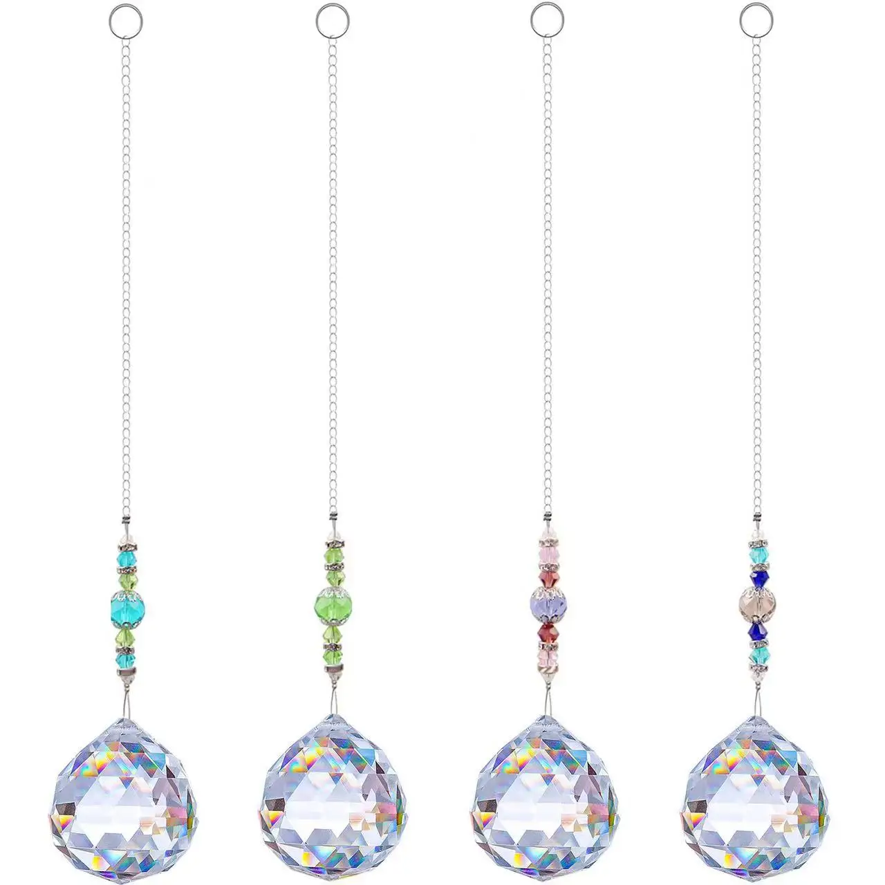 

Crystal Faceted Ball Wind Chime Glass Pendant for Feng Shui Home Decor Outdoor Garden Suncatcher Holiday Party Supplies Gift