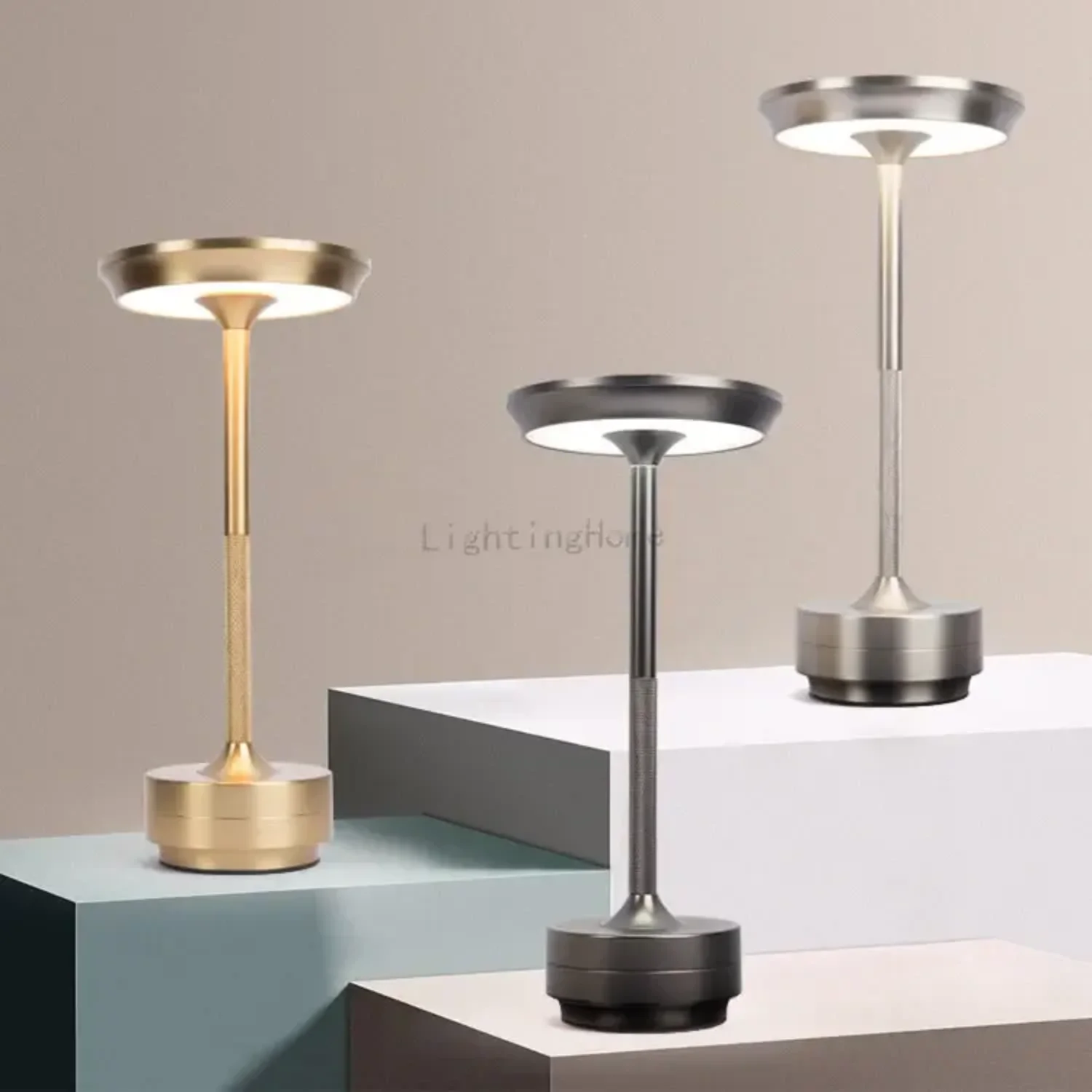 Metal   Table Lamp Portable Cordless Bedside Light  Rechargeable Nordic  Lamp Coffee Table Decoration