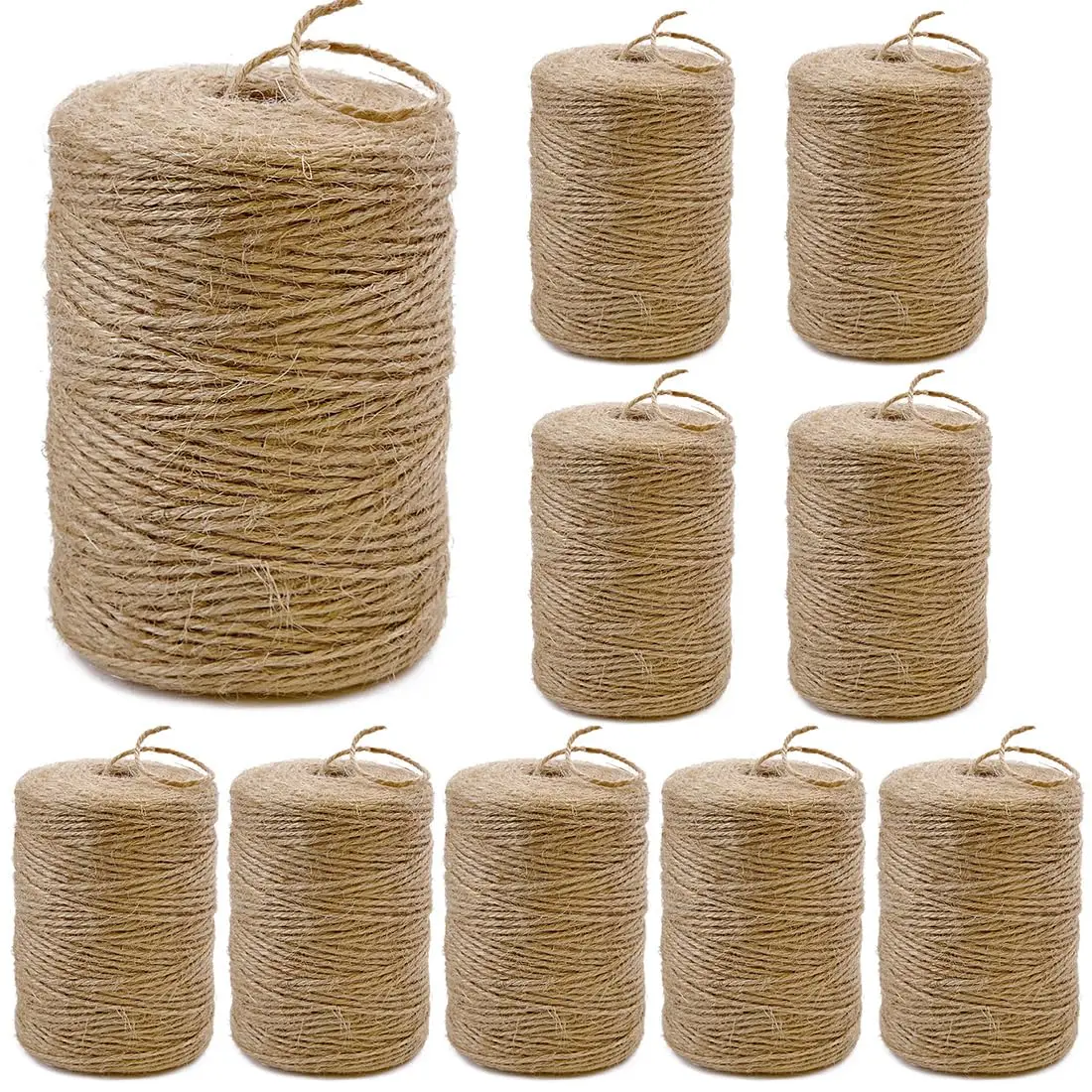 

Jute Twine String - 6mm Eco-Friendly Heavy-Duty Cord for Crafts, Garden & Packaging, Natural Fiber Rope for Bundling, DIY Decor