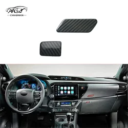 2pcs ABS Carbon Fiber Color Glove Box Handle Cover Trim for Toyota Hilux Revo Rocco Conquest 2015-2020