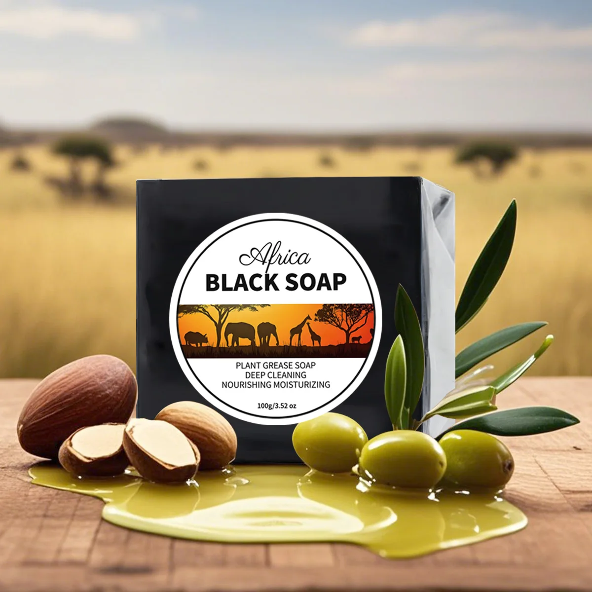 100g Organic African Black Bath Soap Bamboo Charcoal Acne Blackhead Removal Soap Skin Whitening Cleaning Care Charcoal Soap