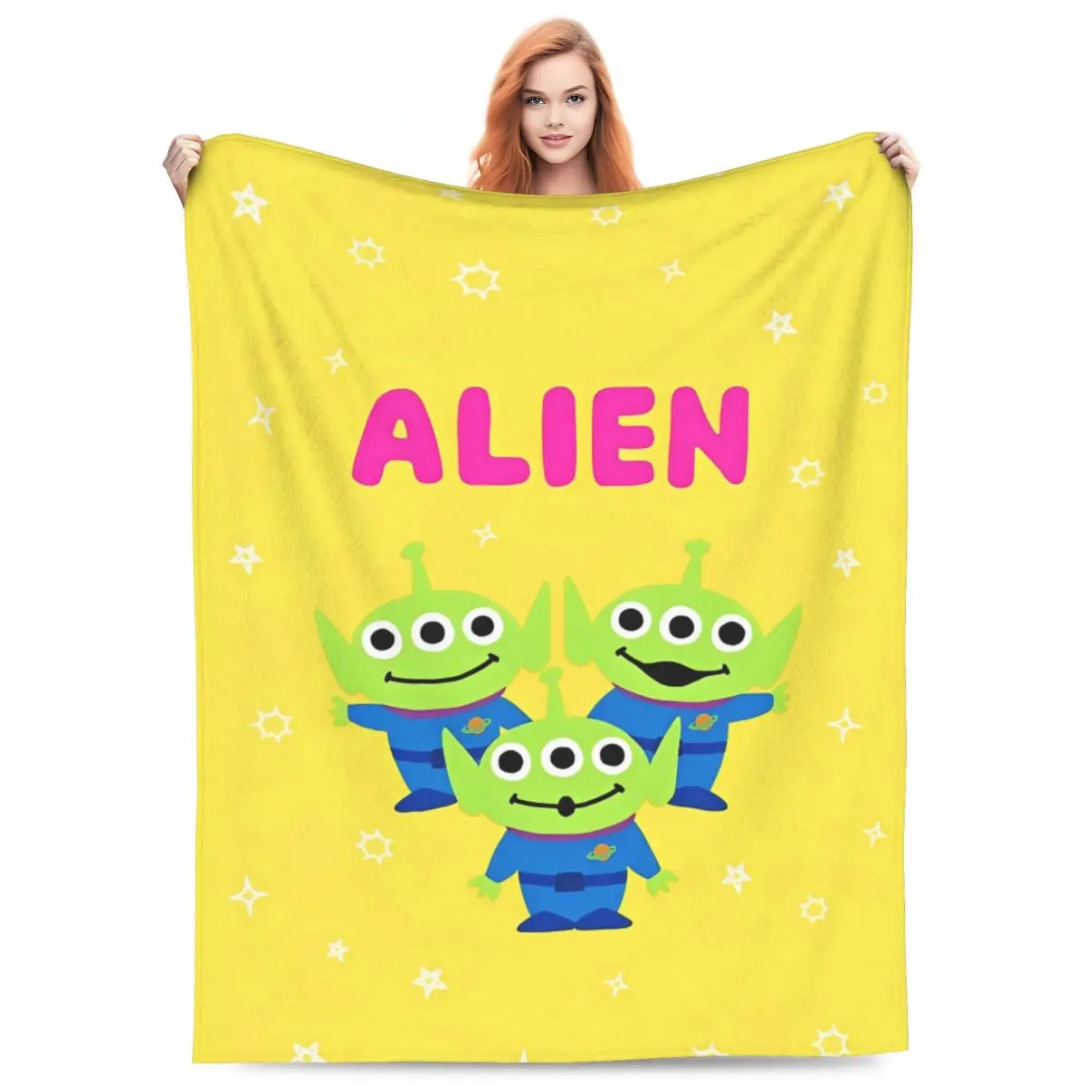 

Alien Miniso Warm Blanket Travel Office Picnic Plush Throw Blanket Pattern Home Decor Flannel Bedspread Sofa Bed Cover