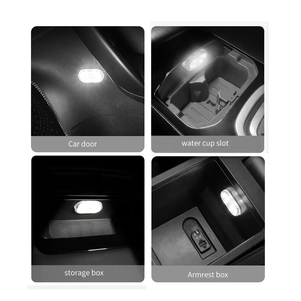 Car Interior LED Night Lighting Under Cabinet Light Touch Sensor Reading Lamp LED Book Lights USB Rechargeable Car Door Light