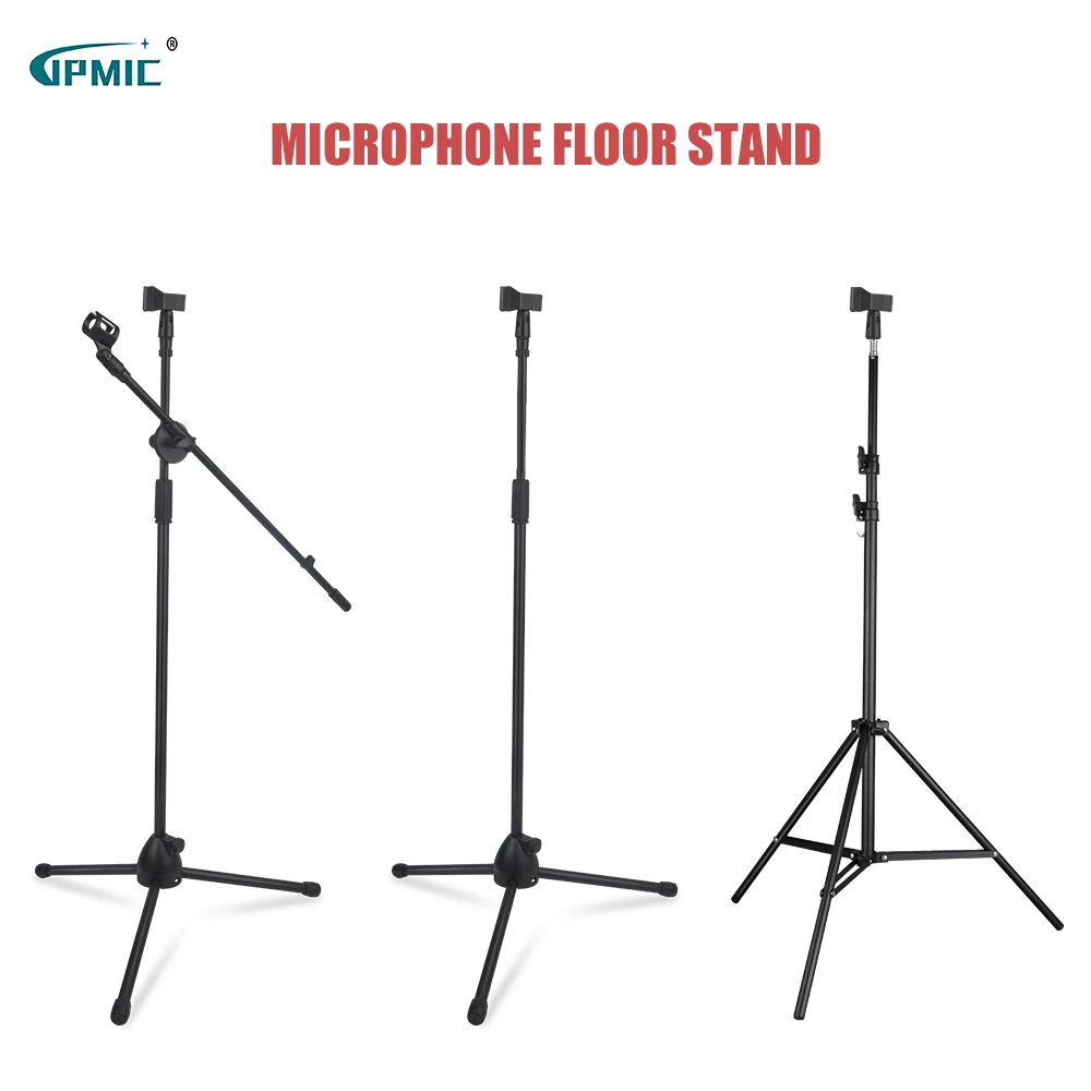 Tripod Boom Microphone Stand with Mic Clip Cell Phone and Microphone Not Included Collapsible and Lightweight Adjustable Arms
