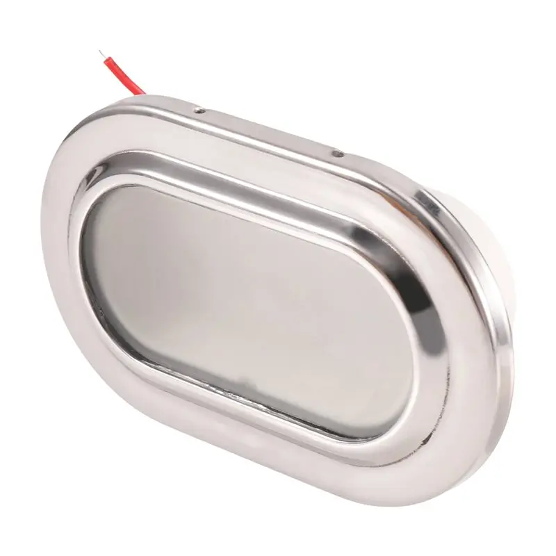ABVL-RV Boat Track Light, 12V DC LED Waterproof Walkway, Recessed Oval 4 Light Bead Boat Accessories (Cold White)