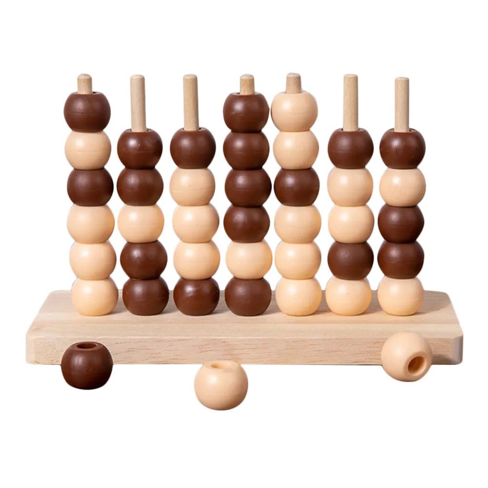 

1Set Four in A Row Wooden Strategy Board Game Kids Interactive Logical Thinking Spatial Puzzle Parent Child Education Brain
