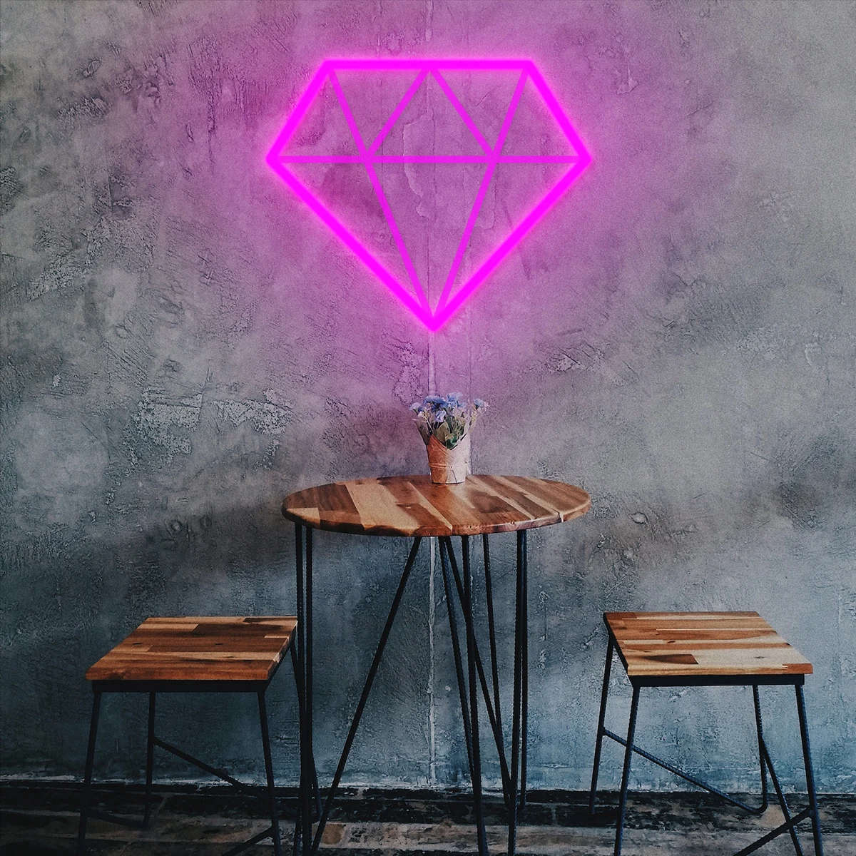 Diamond Neon Sign for Decoration, Wedding Style, Home, Shop, Bar, Party, Club Game Room, Wall Decor Neon Art LED Light Girl Gift