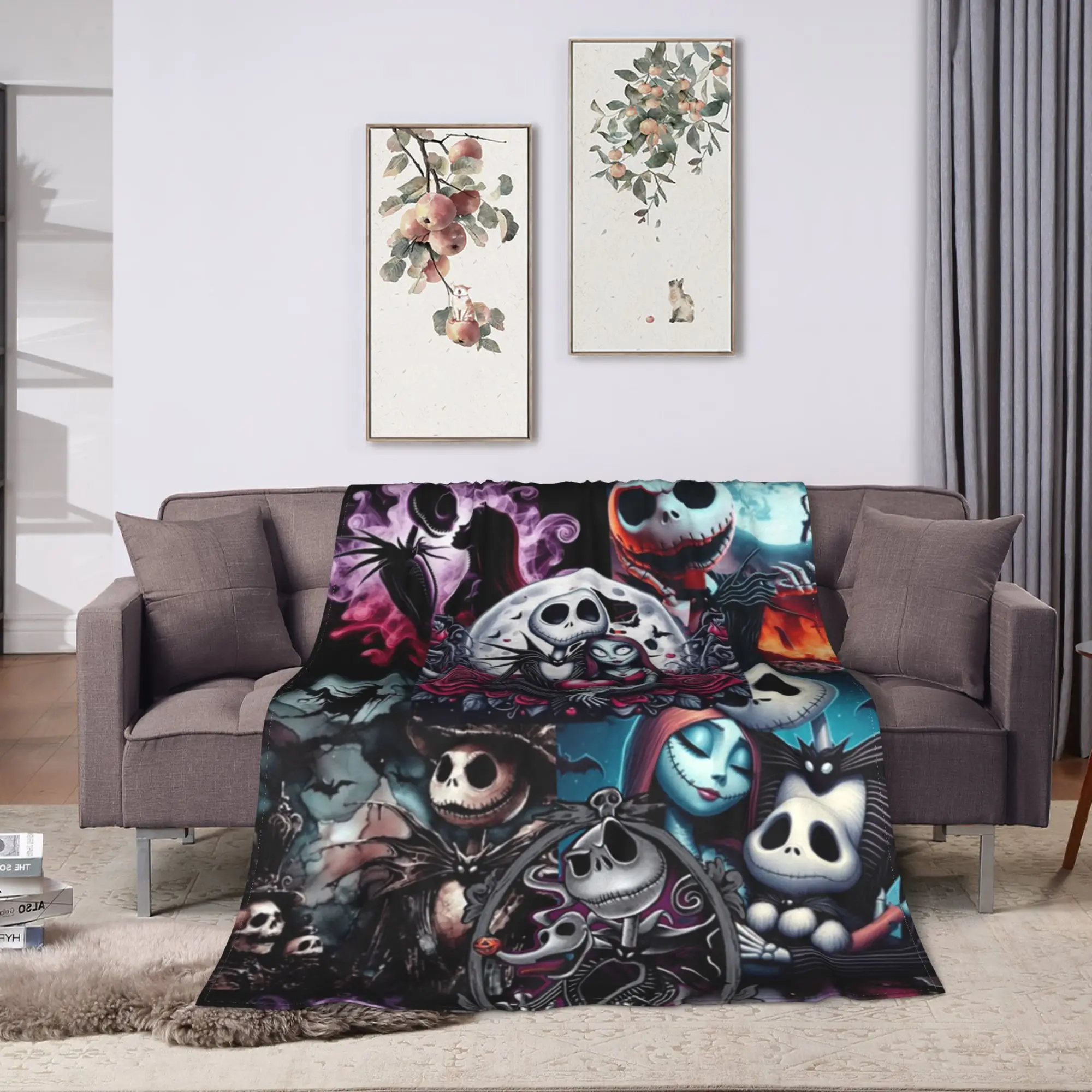 كابوس قبل عيد الميلاد جاك الفانيلا البطانيات الشتاء سوبر الدافئة رمي بطانية للطفل طباعة المفرش أريكة غطاء سرير #2