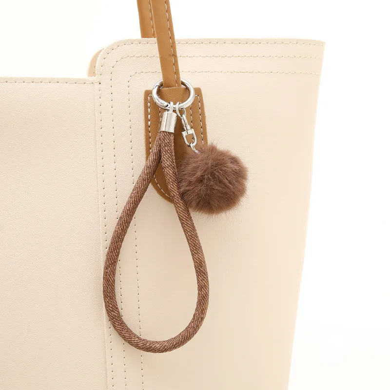 حقيبة قلادة محشوة على شكل أرنب ريكس، إكسسوارات قلادة على شكل سلسلة مفاتيح، أسهل لتطابق سلسلة تعليق حبل الهاتف المحمول #2