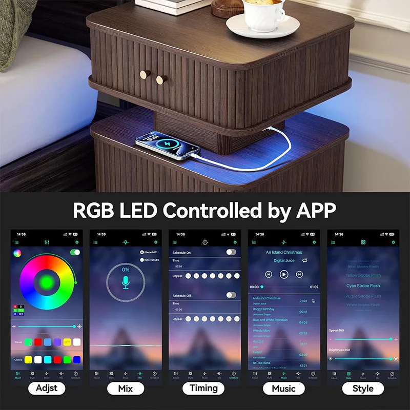 Cross-border Source Factory Bedside Table LED Lights Batch Customization Free Shipping Certification Complete