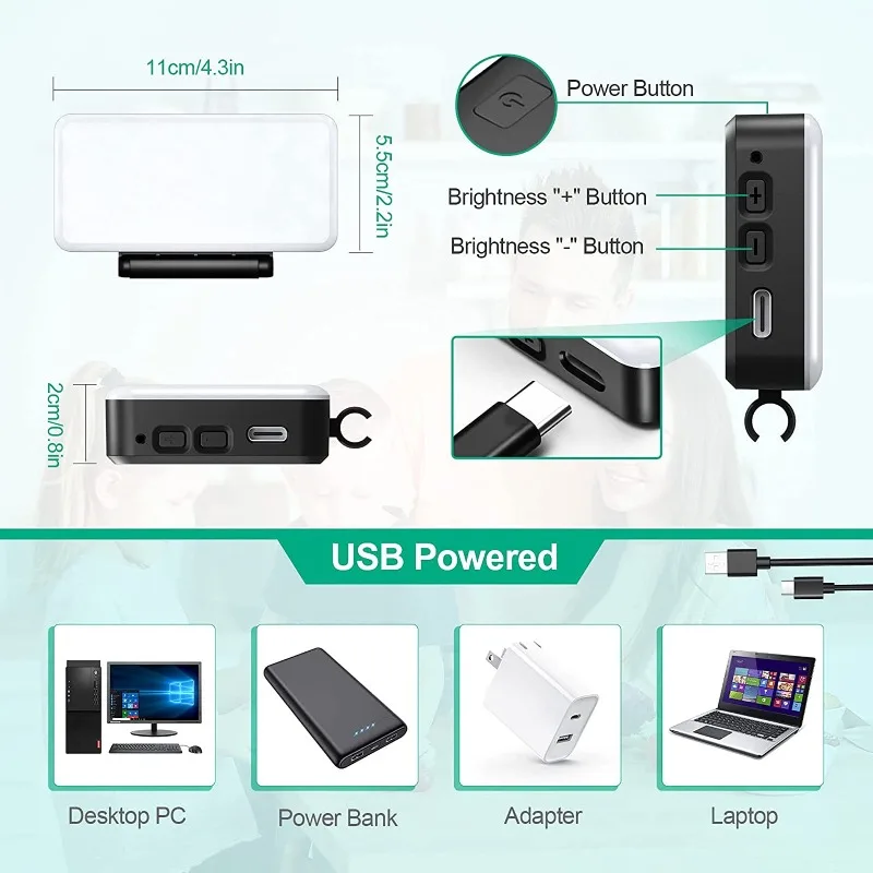 Filling light Photography Live Clip Light Portable Adjustable LED Mini Pocket Light Charging