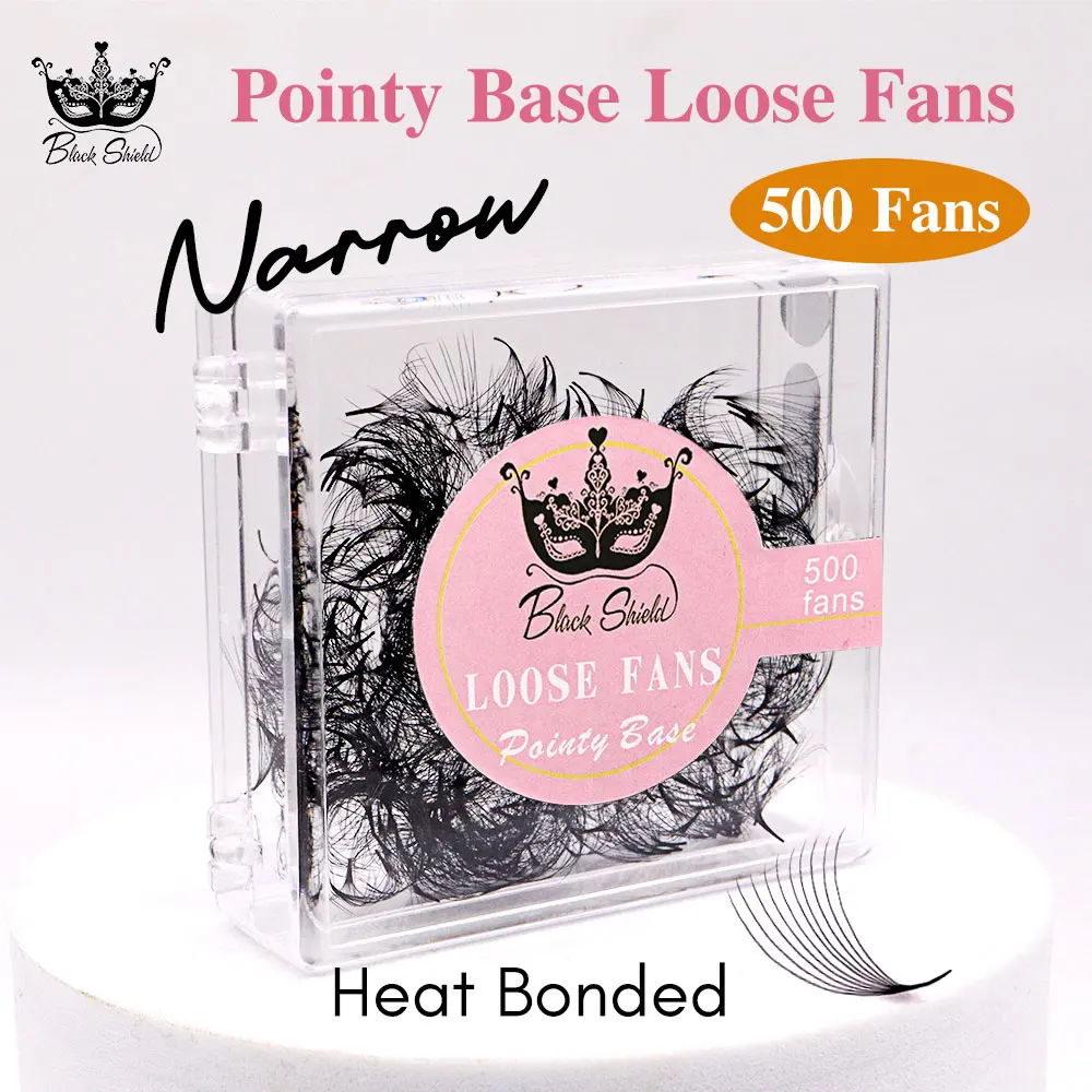 500 Fans Loose Fan Lashes Eyelash Extensions Thin Pointy Base Premade Lash Fans Medium Stem Sharp Russian Volume Lash 2D 5D 14D