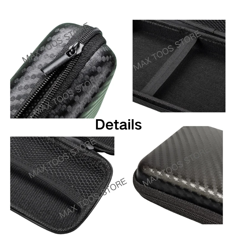 Water-resistant Tool Storage Bag Durable Hard-Shell Carbon Fiber Pattern Zipper Pouch for Car Electronics & Daily Repair Tools