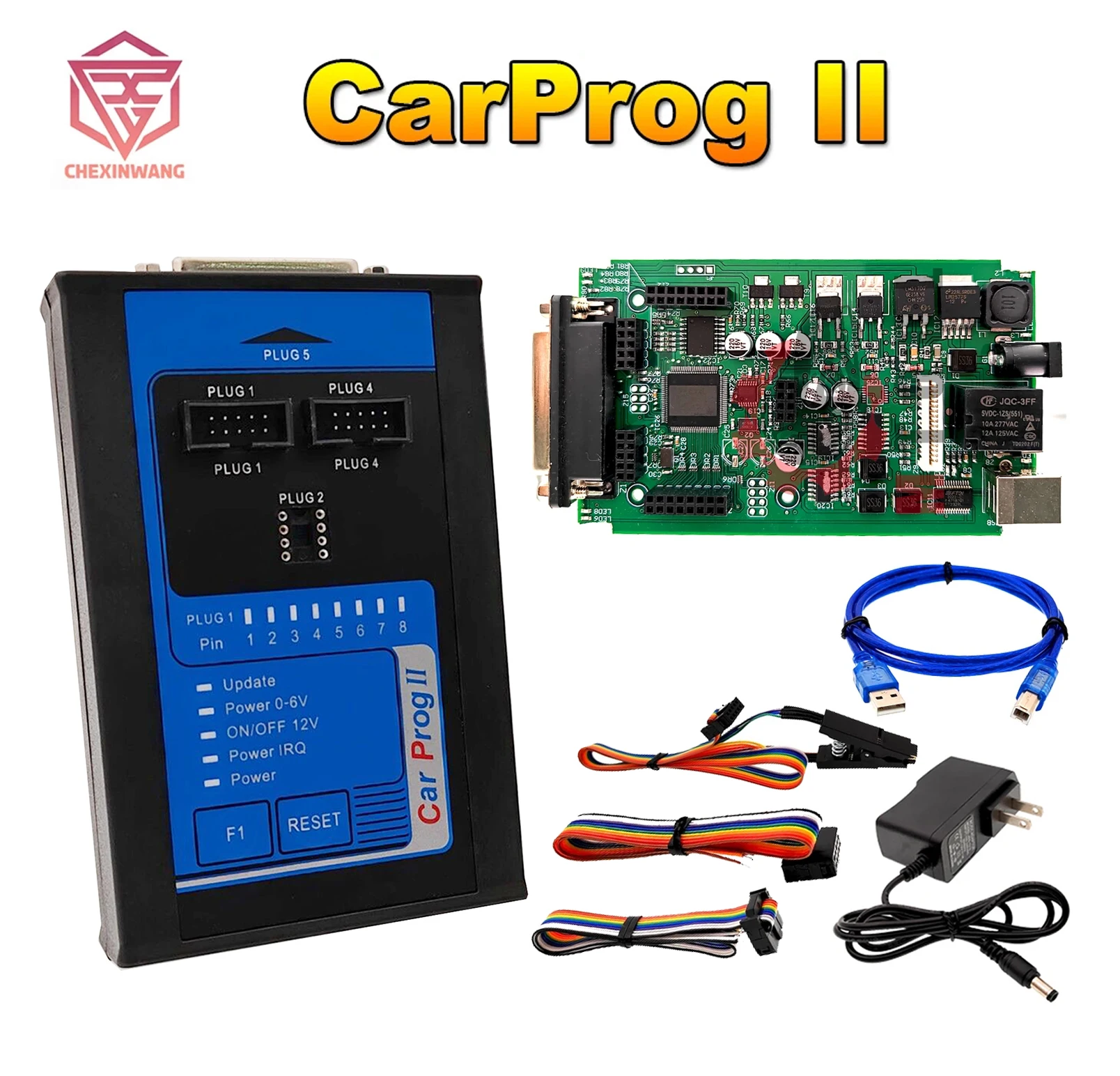 Carprog 2 V8.28 Smart Programmer Car Prog II Full Set ECU Tool Airbag SRS Reset Crash Date IMMO of Decode Radio Mlileage Correti