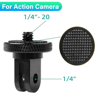 1/4 Inch Screw Tripod Adapter 360 Rotating Mount Holder For Insta360 One X X2 X3 X4 Go Pro 12 11 10 9 8 DJI Camera Accessories