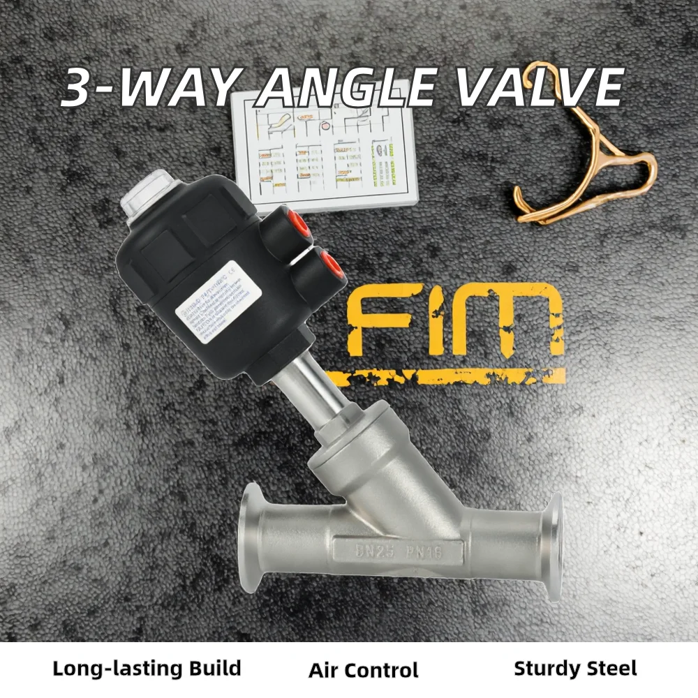 Электромагнитный клапан 3-Way Stainless Steel Pneumatic Angle Valve with Solenoid Tri-Clamp for Water Media-Control Valve DN10-DN80 Temperature Range Пневматика — деталь 3