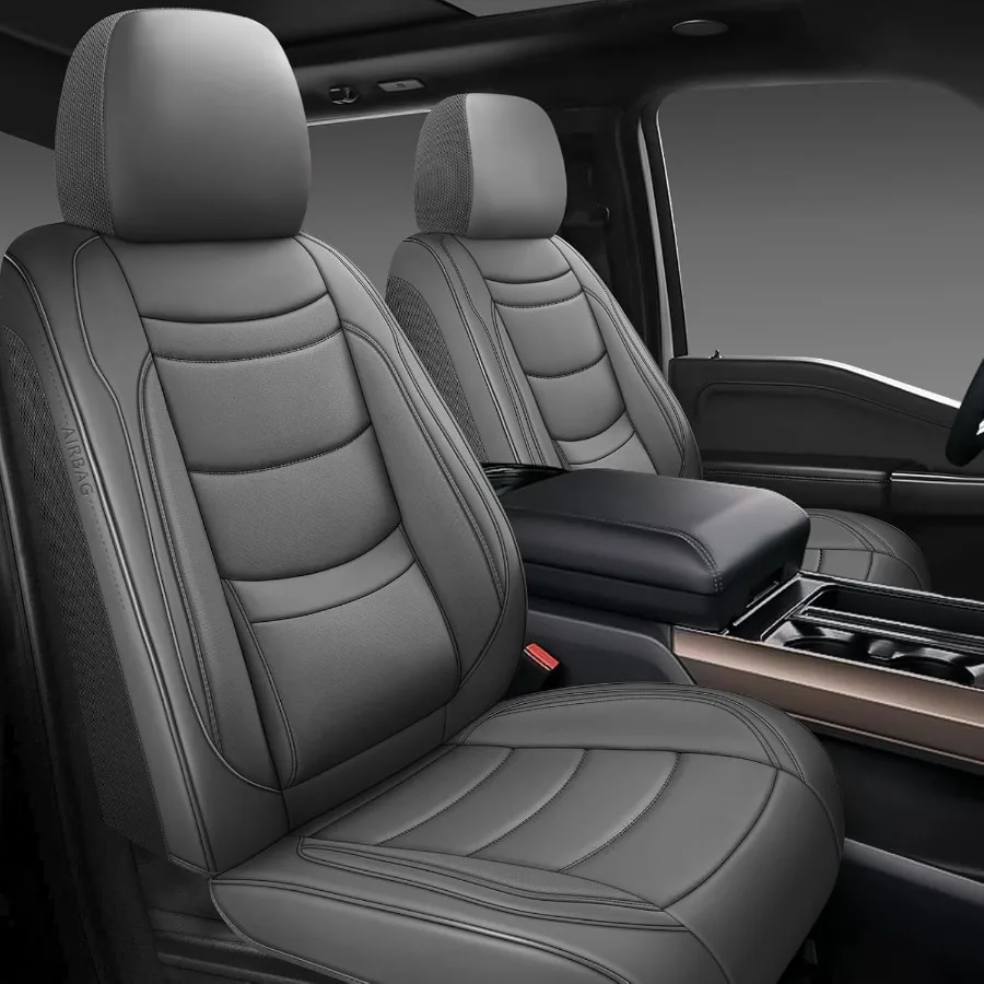 

Leather Car Seat Covers Full Set Universal Fit for Most Cars SUVs and Sedans Waterproof Luxury Leatherette Cushions 5 Seats Pro
