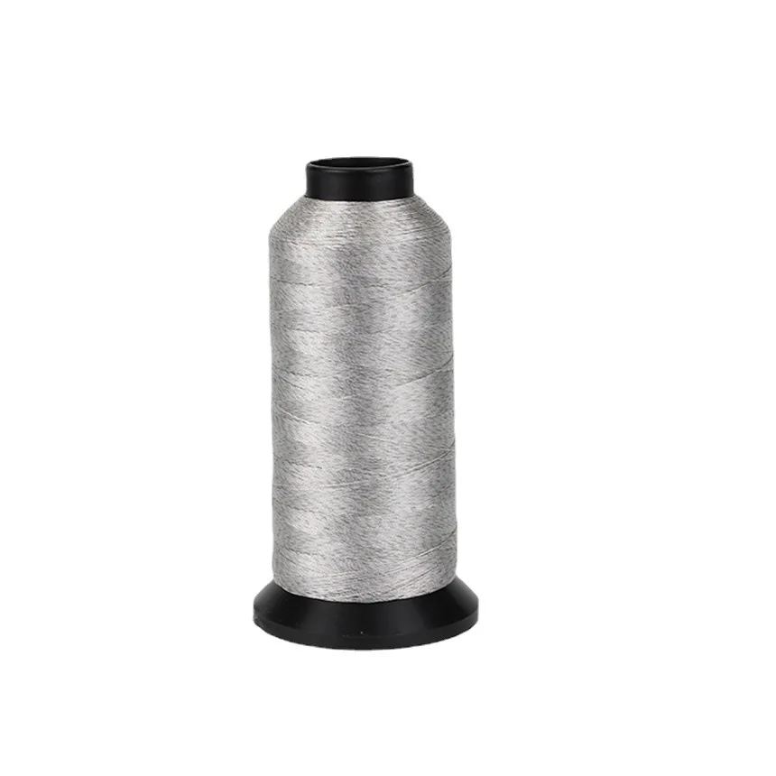 

1400meters /roll Silver plated anti-static thread conductive embroidery sewing thread silver gray 150d/3