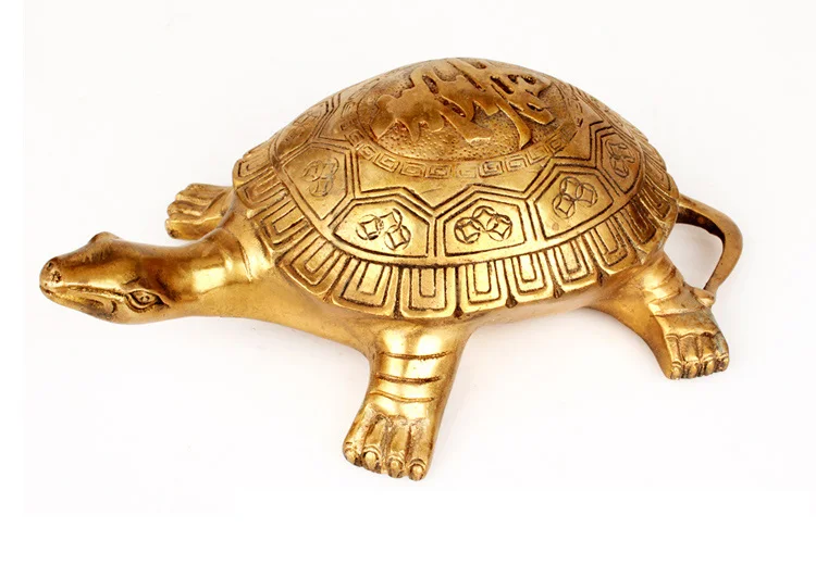 2020 office home town House Protection # Money Drawing divine godly Turtle FENG SHUI GOLDEN Brass statue-- efficacious Talisman