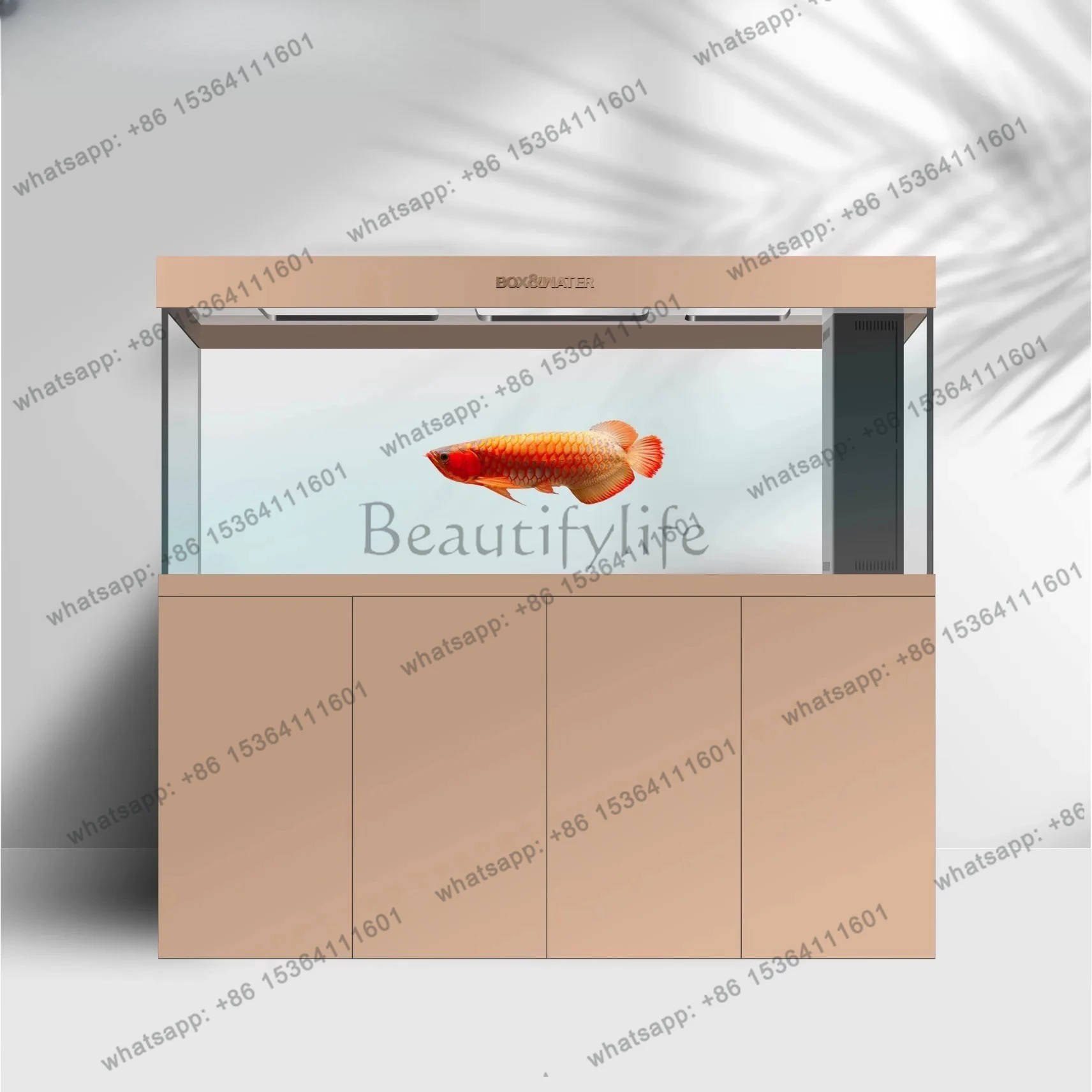 

New All-aluminum Square Inch Small Fish Tank Water-free Household Living Room Ultra-white Glass Bottom Filter
