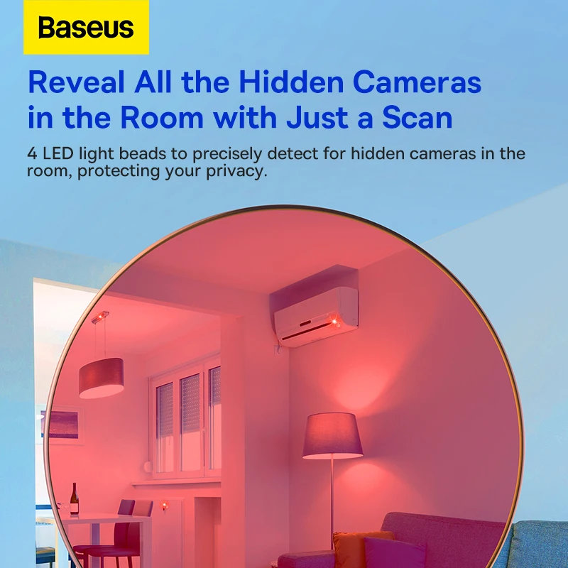 Baseus Camera Detector for Hidden Camera Portable Pinhole Lens Detect Gadget Anti-Peeping Security Candid Camera Detector