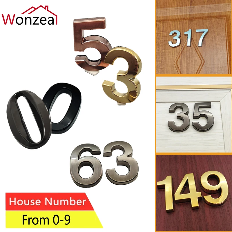 

Door Number Sticker House Number Signs for Apartment Hotel Office Room Address Number Door Plate 1pc Black Plastic Self Adhesive