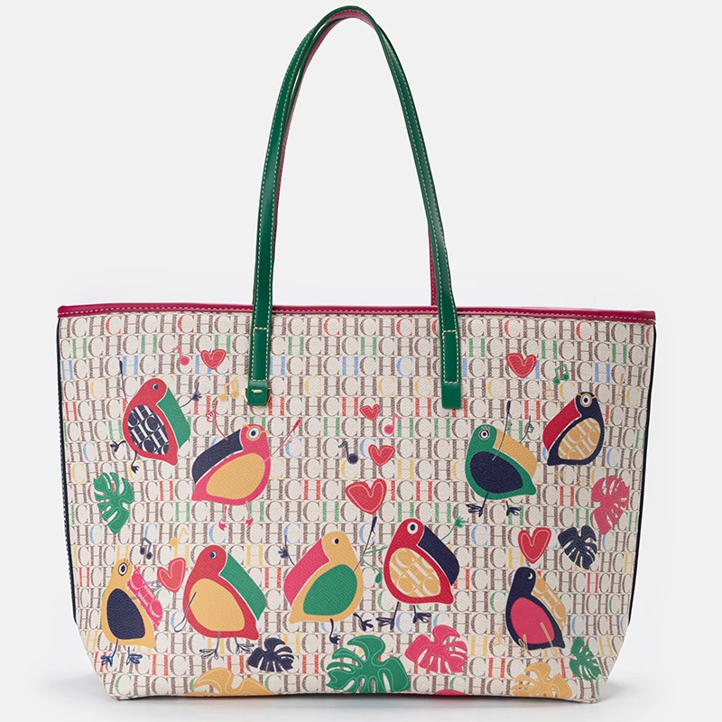 

CH Shoulder Bag Ladies Cartoon Pattern Large Capacity Niche Brand Casual Fashion Handheld Can Load Shopping Daily Commuting