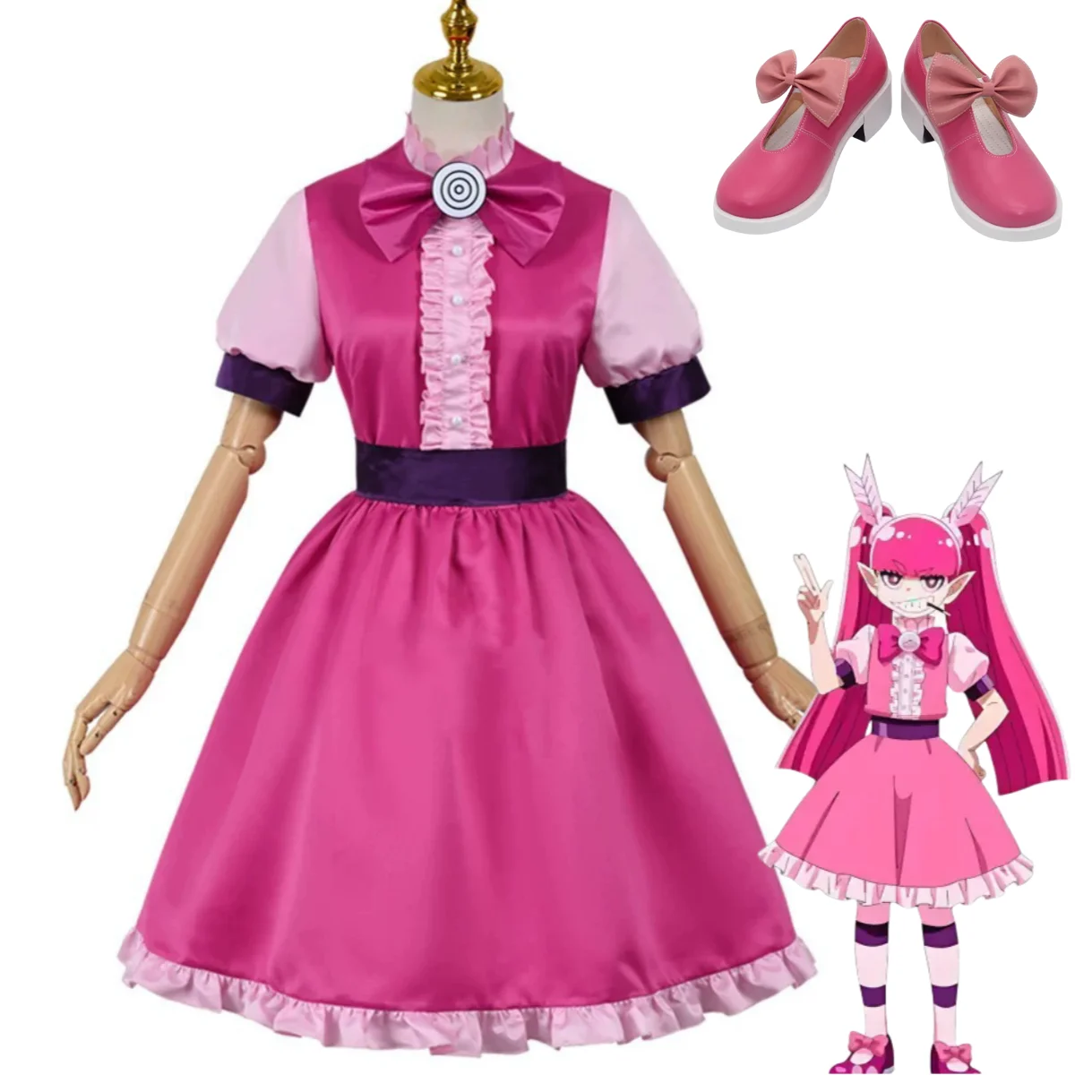 

Anime Welcome To Demon School! Iruma-kun Barbatos Bachiko Cosplay Costume Princess Dress Lolita Shoe Woman Sexy Christmas Suit