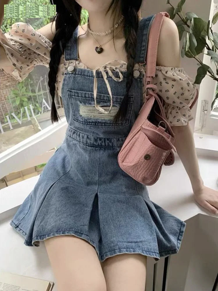 

Denim Skirts Women S-5XL Ripped Mini Y2k Clothes Girlish Vintage Hotsweet Personal High Street Kawaii Temper Fashion American