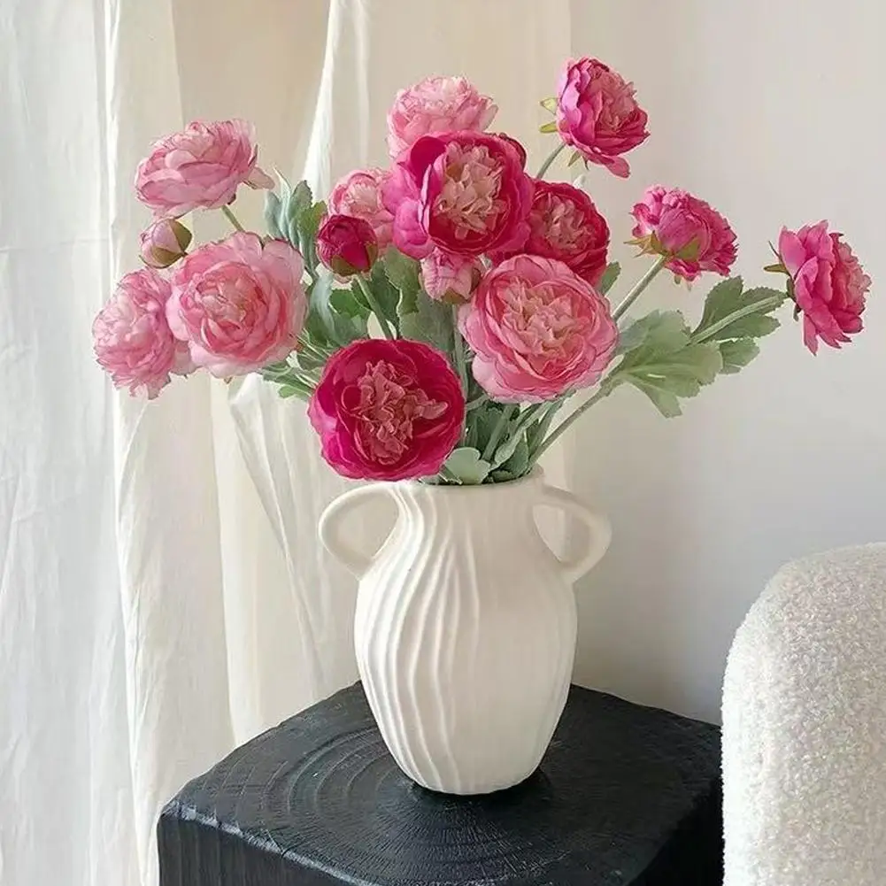 Lebensechte Künstliche Ranunkel-Blumen Eleganter Pfingstrosenstrauß für Hochzeitssträuße Heimdekoration Künstliche Pfingstrosen-Pflanzen – Detail 9
