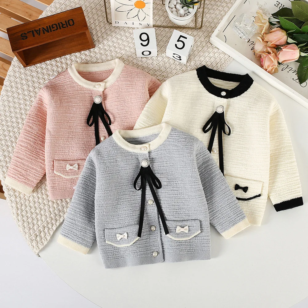 

Girls Coats Sweaters Autumn Winter 2025 Children Woolen Jersey Sweater Clothing For Baby Girl Tops Kids Knitted Outerwear 4 5 6Y