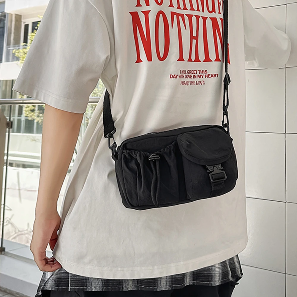 Sport-Umhängetasche, Design im Arbeitsbekleidungsstil, einzelne Umhängetasche, multifunktionale leichte Brusttasche, Handytasche – Detail 6