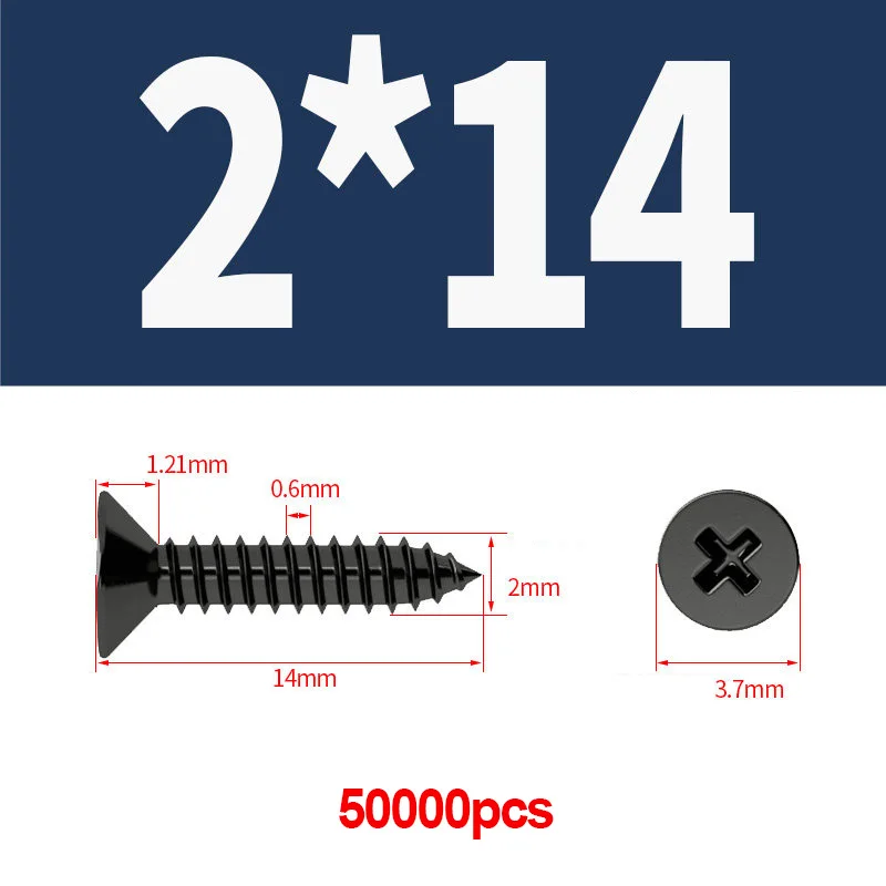 M3x10mm Pan Head Phillips Self-Tapping Screw with Integrated Washer（PWA）M2x14mm Phillips Countersunk Head Self-Tapping Screw