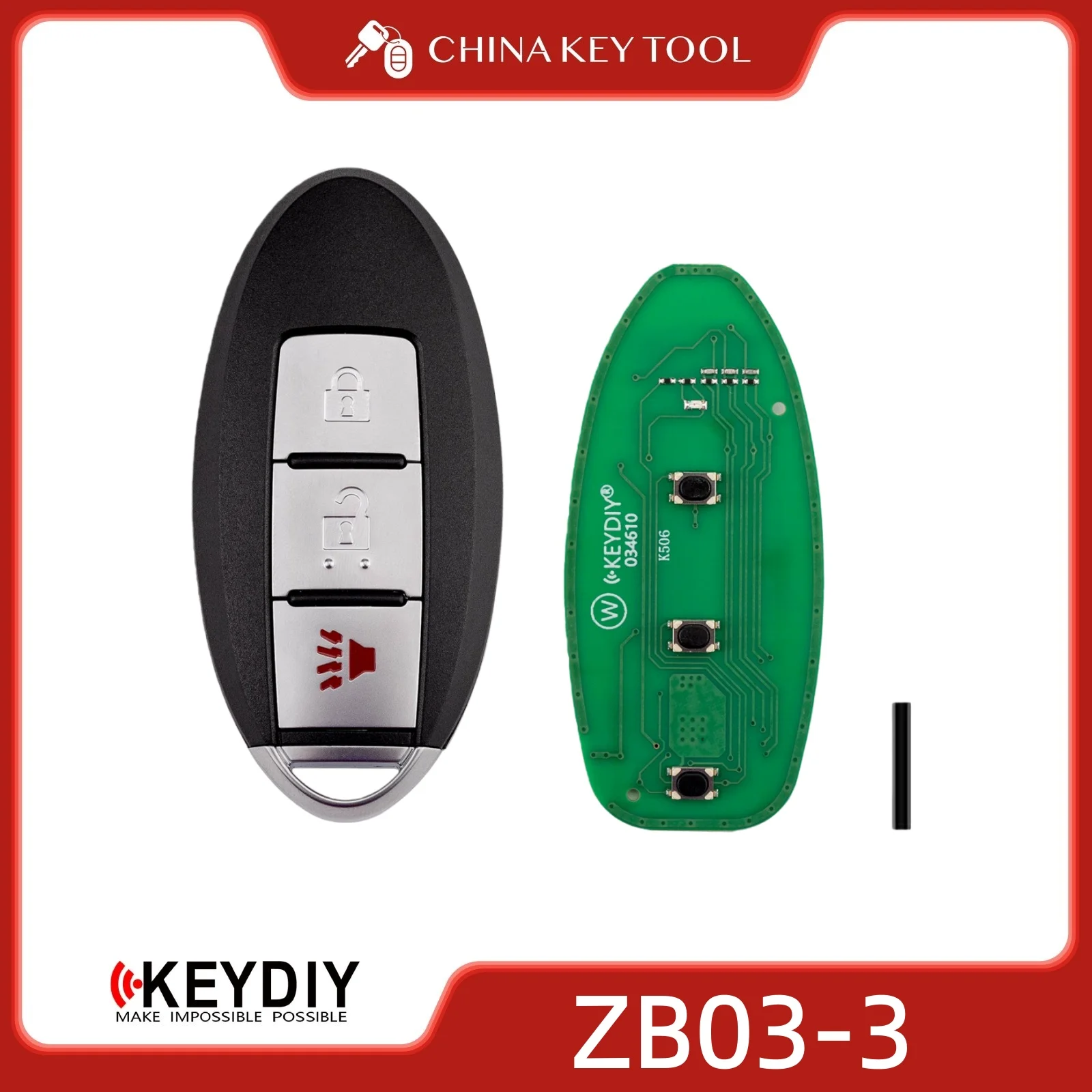 KEYDIY KD ZB03-3 Universal Smart Remote Key 2+1 Buttons Compatible with Nissan Type