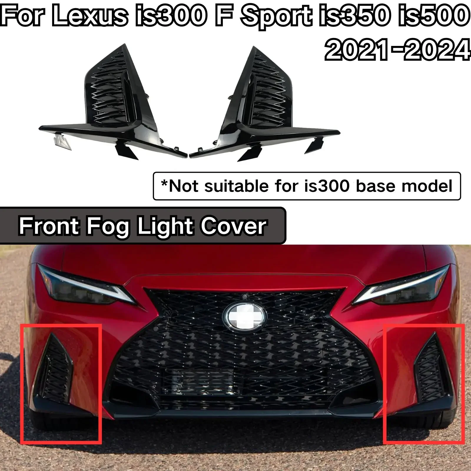 A Pair Of Front Fog Light Grille For Lexus IS300 F Sport IS350 IS500 2021-2024 Car Accessories Body Kit 53106-53010 53105-53010