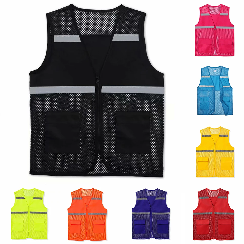 Men And Women Workwear SuaFor Man Man Clothes Vest Daily Fish Net Mesh Vest Memmer Mesh Vest Breathable Reflective Strip Printed