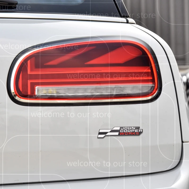 3D New JCW Car Sticker Front Grille Zinc Alloy Emblem For Mini Cooper S U25 J01 J05 Aceman F66 F65 F67 Rear Trunk Badge Decal - view 5