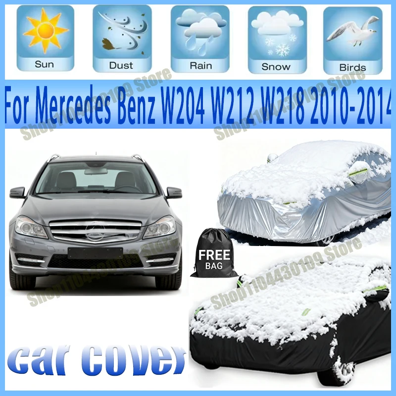 

For Mercedes Benz W204 W212 W218 2010-2014 Car Cover Waterproof UV Protection All Weather Dustproof Snow Rain 190T Polyester