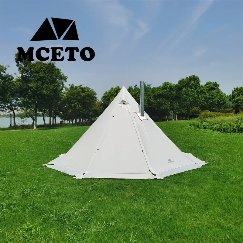 for MCETO Mituo Nylon Coated Silicon Tingxue 400PRO Winter Snow Skirt Field Camping Chimney Pyramid Hot Tent