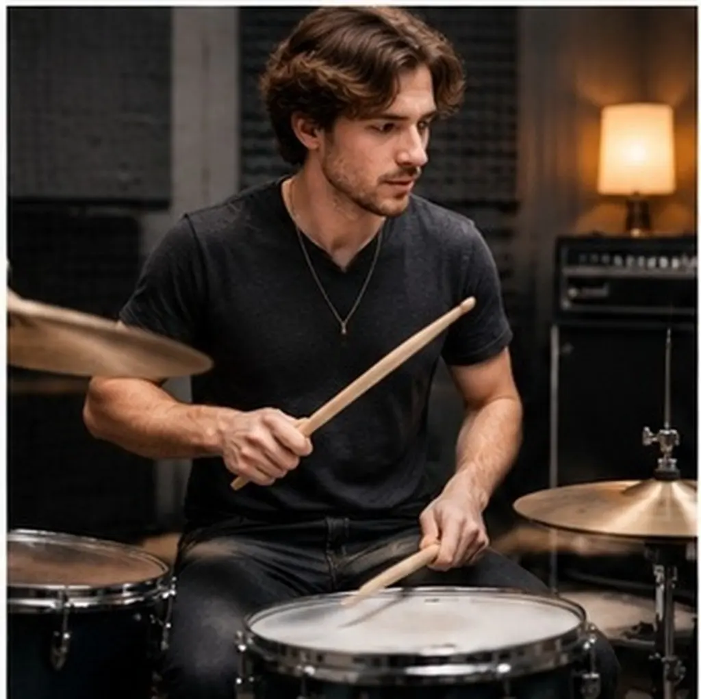 Pair of 43Cm Wooden Drumsticks Natural Wood Color Dense Rigid Wood for Powerful Sound Projection High Impact Durability
