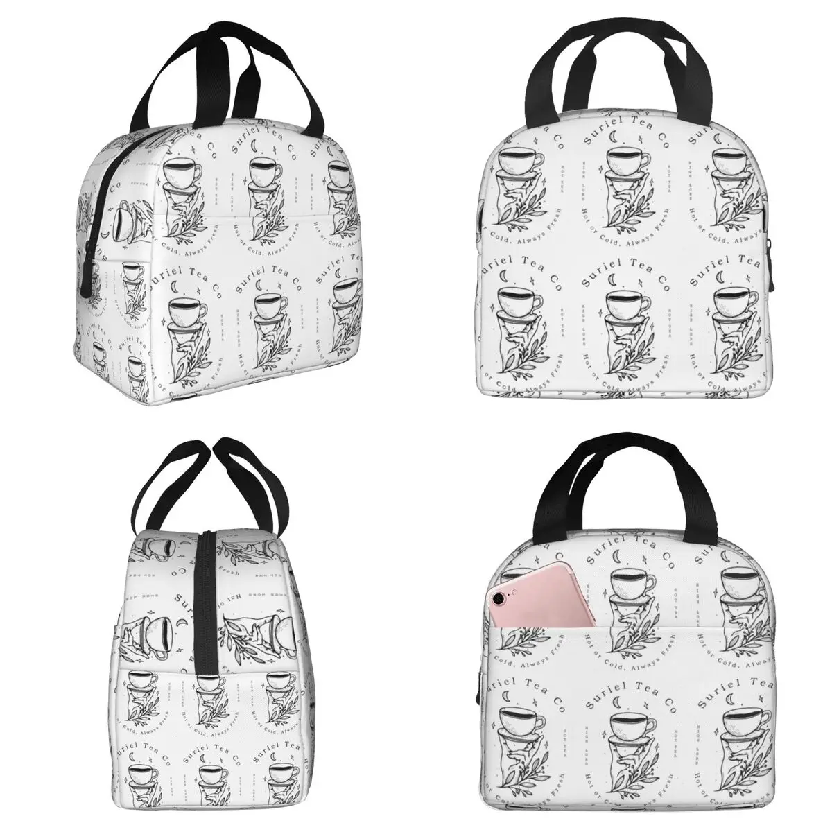 ACOTAR Suriel Tea Co Insulated Lunch Bag for Women Office Cooler Thermal Food Box Tote Portable Lunch Boxes Container