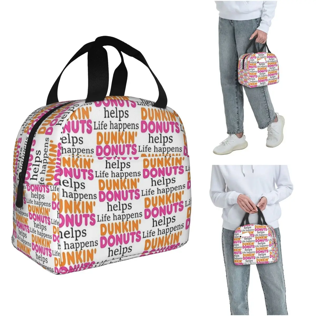 

Life Happens... Dunkin Donuts: Термосумка для обедов для женщин и детей, герметичные контейнеры для еды, термосумка-тоут