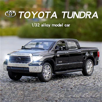 1/32 Toyota Tundra Pickup Alloy Model Car Desert Suv Off-road Vehicle Diecast Metal Scale Toy Car Sound Light Gift For Children