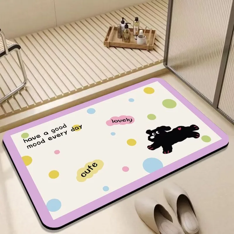 دياتوم الطين الكلمة حصيرة الحمام الحمام باب دخول الحمام امتصاص الماء التجفيف السريع عدم الانزلاق القدم حصيرة باب الدخول السجاد