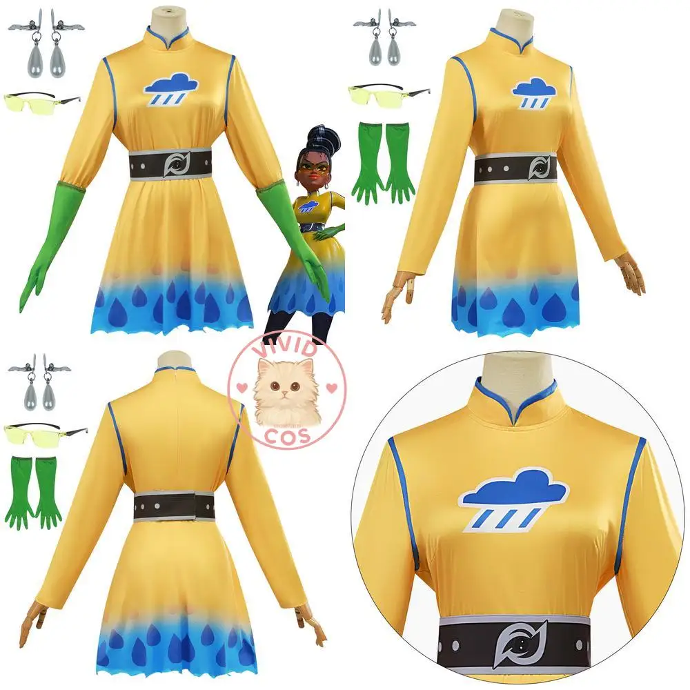 

Popular Anime Character Cosplay Costume Roxanne Ritchi Yellow Dress Set Role Play for Women Anime Convention Halloween Party