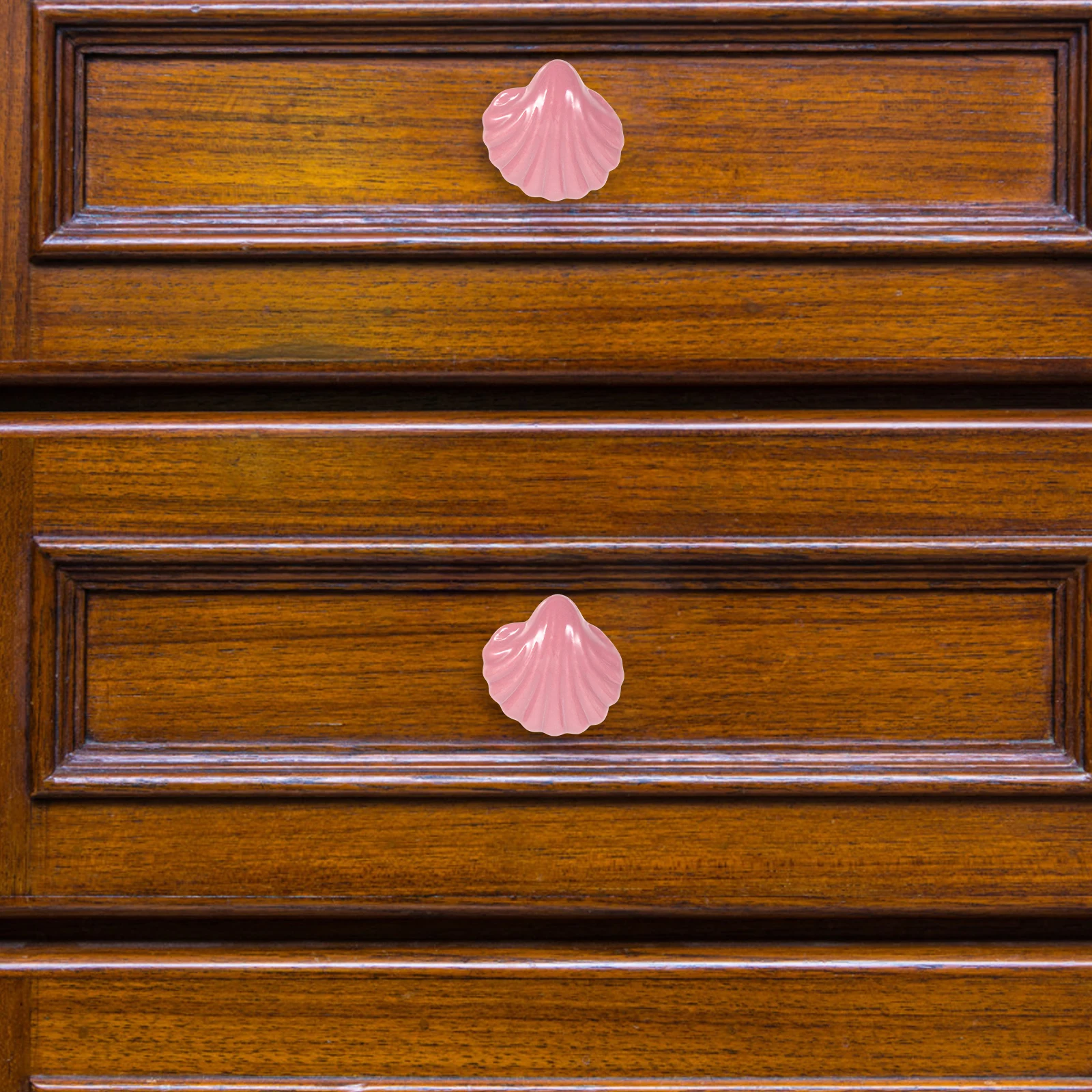 

4pcs Ceramic Shell Cabinet Handles: Durable Kids-Friendly Drawer Pulls For Bedroom Dressers Smooth Lightweight Design Shell
