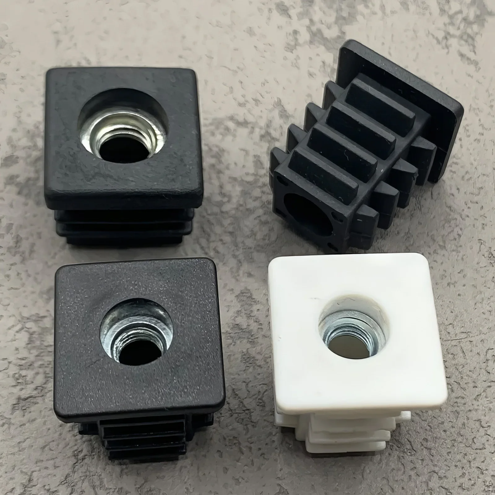 10 or 5pcs M5 M6 M8 Plastic Square Pipe Plugs with Nut Hole Blanking End Inserts Caps Pipe Cover Furniture Leg Feet Tube Plug