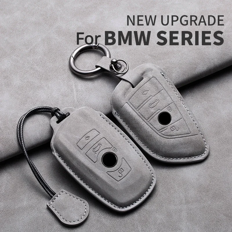 Car Key Case Cover Shell For BMW F20 F10 F20 F30 F80 X1 X3 X5 X6 X7 G20 G30 G01 G02 G05 G11 1 3 5 7 Series Leather Car Keychain