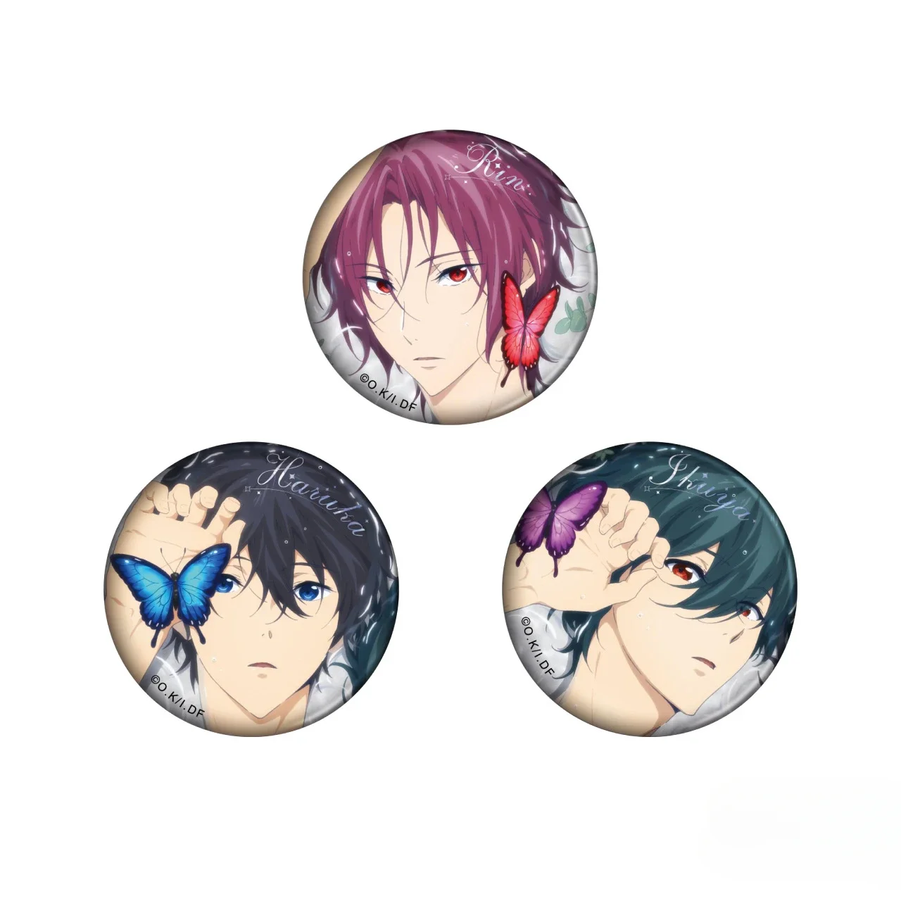 5.8cm Anime Figure Nanase Haruka Rin Matsuoka Tachibana Makoto Anime Exquisite Brooches Kawaii Badge Backpack Christmas Gifts