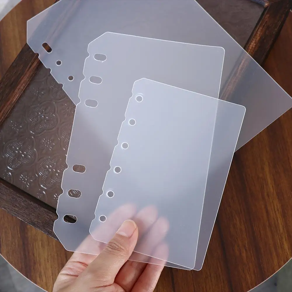 2pcs A5 A6 A7 B5 A4 Loose-leaf Divider And Baffle PP Transparent Matte Loose-leaf Universal Notebook Divider Accessories